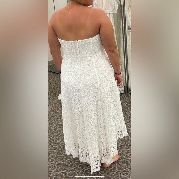 NWT! White lace high low dress from David’s Bridal. - Picture 3 of 5